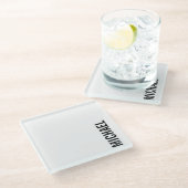 Moderne minimalistische persoonlijke naam glazen onderzetter (Schuin)