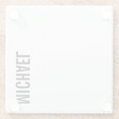 Moderne minimalistische persoonlijke naam glazen onderzetter (Achterkant)