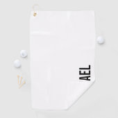 Moderne minimalistische persoonlijke naam golfhanddoek (Insitu)