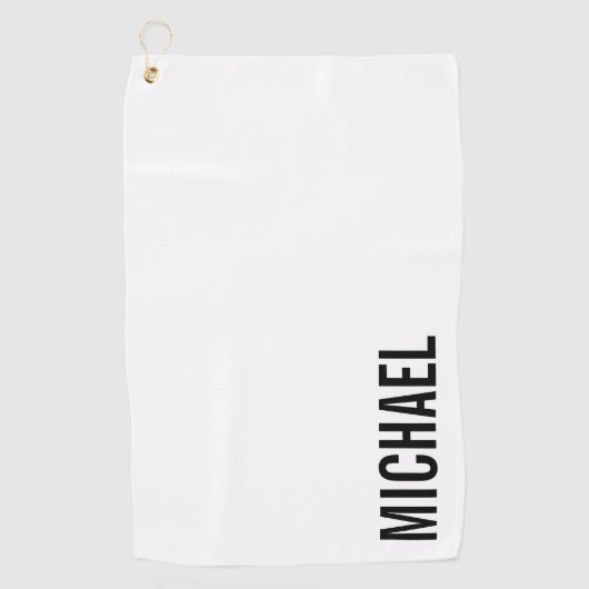 Moderne minimalistische persoonlijke naam golfhanddoek (Voorkant)