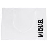 Moderne minimalistische persoonlijke naam groot cadeauzakje (Voorkant)