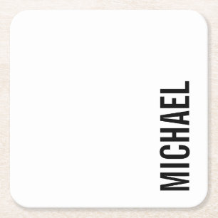 Moderne minimalistische persoonlijke naam kartonnen onderzetters