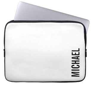 Moderne minimalistische persoonlijke naam laptop sleeve