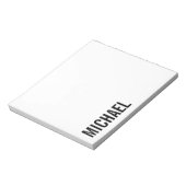 Moderne minimalistische persoonlijke naam notitieblok (Linkerzijde)