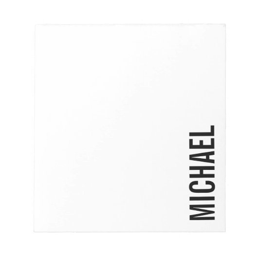 Moderne minimalistische persoonlijke naam notitieblok (Voorkant)