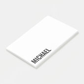 Moderne minimalistische persoonlijke naam post-it® notes (Schuin)
