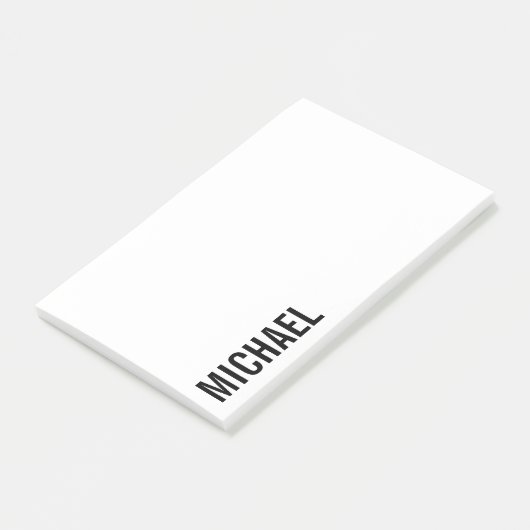 Moderne minimalistische persoonlijke naam post-it® notes (Schuin)