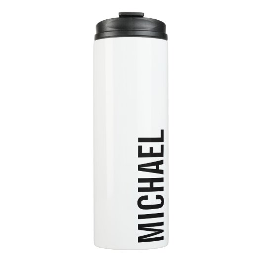 Moderne minimalistische persoonlijke naam thermosbeker (Voorkant)