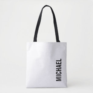 Moderne minimalistische persoonlijke naam tote bag