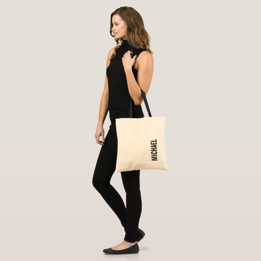 Moderne minimalistische persoonlijke naam tote bag (Voorkant (model))