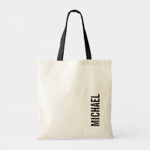 Moderne minimalistische persoonlijke naam tote bag