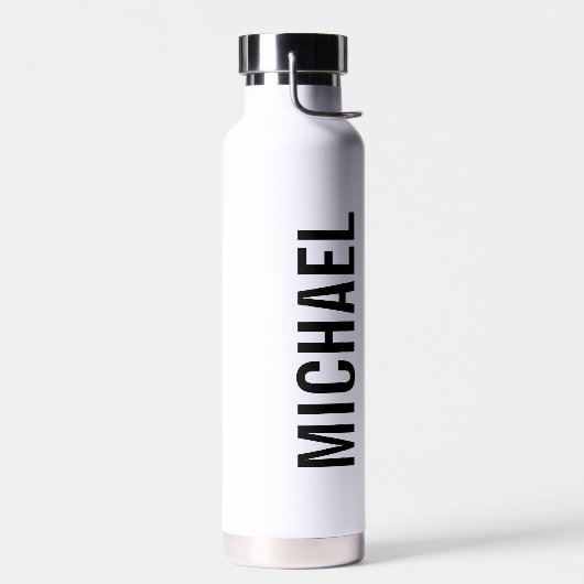 Moderne minimalistische persoonlijke naam waterfles (Links)