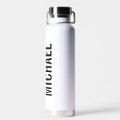 Moderne minimalistische persoonlijke naam waterfles (Achterkant)