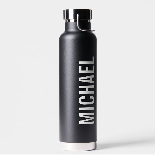 Moderne minimalistische persoonlijke naam waterfles (Links)