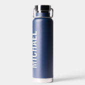 Moderne minimalistische persoonlijke naam waterfles (Achterkant)