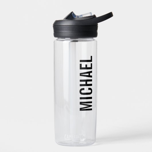 Moderne minimalistische persoonlijke naam waterfles (Links)
