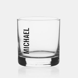 Moderne minimalistische persoonlijke naam whisky glas