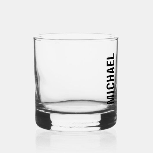 Moderne minimalistische persoonlijke naam whisky glas (Rechts)