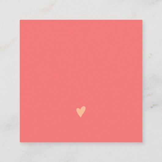 Moderne minimalistische perzik bestelling dank u vierkante visitekaartje (Achterkant)