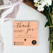 Moderne minimalistische perzik bestelling dank u vierkante visitekaartje