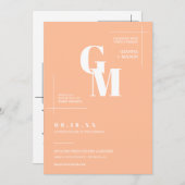 Moderne minimalistische perzik boho bruiloft QR-co Kaart (Voorkant / Achterkant)