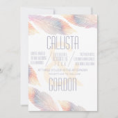 Moderne minimalistische perzik iriserende veren br kaart (Voorkant)