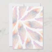 Moderne minimalistische perzik iriserende veren br kaart (Achterkant)