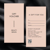 Moderne Minimalistische Perzik QR Code Cadeaubon