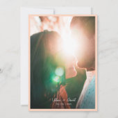 Moderne Minimalistische Perzik Script Foto Trouw S Save The Date (Achterkant)