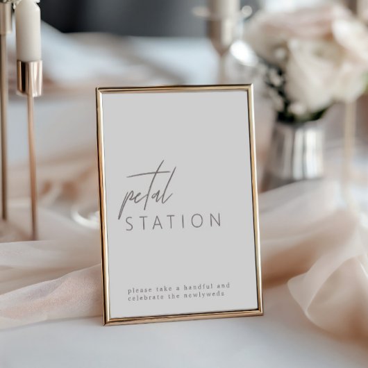 Moderne minimalistische Petal Station bruiloft tek Kaart