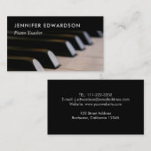 Moderne, minimalistische pianolleraar visitekaartje (Voorkant / Achterkant)
