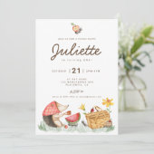 Moderne minimalistische picknick verjaardagsfeestj kaart (Staand voorkant)