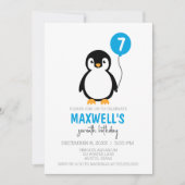 Moderne minimalistische Pinguïn Winter Verjaardags Kaart (Voorkant)