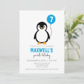 Moderne minimalistische Pinguïn Winter Verjaardags Kaart (Staand voorkant)