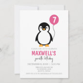 Moderne minimalistische Pinguïn Winter Verjaardags Kaart (Voorkant)