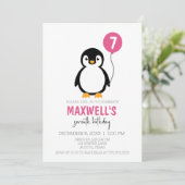 Moderne minimalistische Pinguïn Winter Verjaardags Kaart (Staand voorkant)