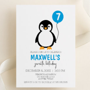 Moderne minimalistische Pinguïn Winter Verjaardags Kaart
