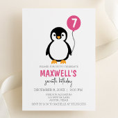 Moderne minimalistische Pinguïn Winter Verjaardags Kaart