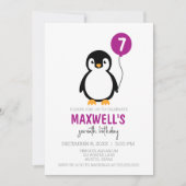 Moderne minimalistische Pinguïn Winter Verjaardags Kaart (Voorkant)