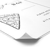 Moderne minimalistische Pizza Bar Trouwbord Poster (Hoek)