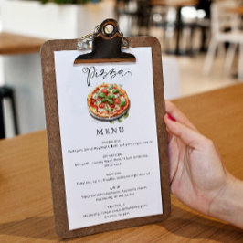 Moderne minimalistische pizza menu