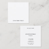 Moderne minimalistische Plain Professional Elegant Vierkante Visitekaartje (Voorkant / Achterkant)