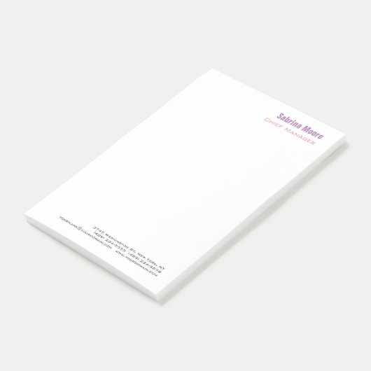 Moderne minimalistische Plain Professional Post-it® Notes (Schuin)