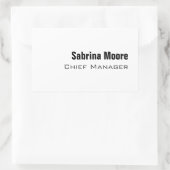 Moderne minimalistische Plain Professional Rechthoekige Sticker (Tas)