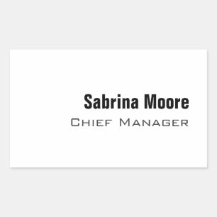 Moderne minimalistische Plain Professional Rechthoekige Sticker