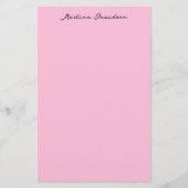Moderne minimalistische platte roze creatieve kall briefpapier (Voorkant)