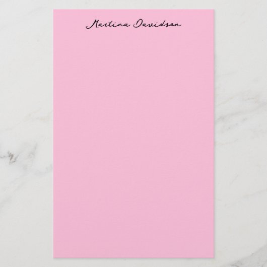 Moderne minimalistische platte roze creatieve kall briefpapier (Voorkant)