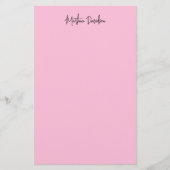 Moderne minimalistische platte roze creatieve kall briefpapier (Voorkant)