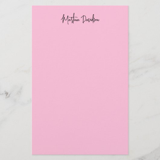 Moderne minimalistische platte roze creatieve kall briefpapier (Voorkant)