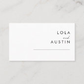 Moderne minimalistische platte trouwplaatskaart plaatskaartje (Achterkant)